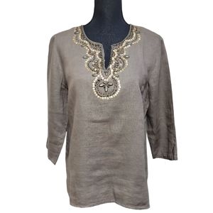 JM Collection Linen Top